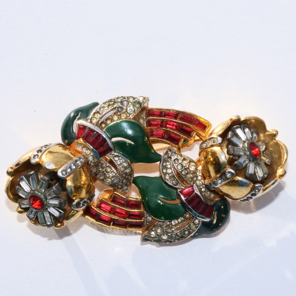 Exquisite Coro Duette Trembler Brooch by Adolph Katz – Vintage 1940s Collectible